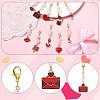 10Pcs Valentine's Day Theme Alloy Enamel Pendant Decorations HJEW-CJD00004-3