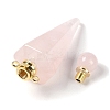 Natural Rose Quartz Faceted Cone Openable Perfume Bottle Big Pendants G-L524-18G-12-3