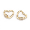Brass Micro Pave Cubic Zirconia Screw Carabiner Lock Charms ZIRC-G160-23G-2