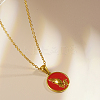 Stylish 304 Stainless Steel Enamel Enamel Pendant Necklaces ZI7036-1-1