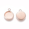 201 Stainless Steel Pendant Cabochon Settings LS-X-STAS-F191-14RG-C-1