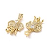 Brass Micro Pave Cubic Zirconia Pendants ZIRC-F134-27G-02-3