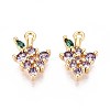 Brass Micro Pave Cubic Zirconia Pendants KK-T074-86G-1