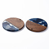 Transparent Resin & Walnut Wood Pendants RESI-T035-35C-3
