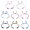 8Pcs 8 Colors Gradient Color Adjustable Braided Segment Dyed Nylon Bracelets AJEW-TA0001-30-1
