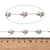 Handmade 304 Stainless Steel Synthetic Turquoise Starfish Link Chains CHS-L032-05G-01-2