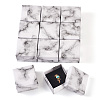 Square Marble Texture Cardboard Jewelry Ring Boxes CON-TAC0009-05A-2