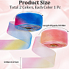 2 Skeins 2 Colors Rainbow Color Polyester Organza Ribbon SRIB-CY0001-04-2