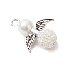 50Pcs Acrylic Imitation Pearl & Glass Pearl Pendants PALLOY-JF04038-07-3