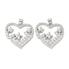Rack Plating Brass Micro Pave Cubic Zirconia Pendants KK-F869-22P-1