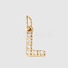Stainless Steel Cubic Zirconia Pendants with Jump Rings X-FIND-PW0024-08L-1