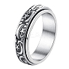 Rotatable 201 Stainless Steel Finger Rings PW-WGFD7F6-01-4