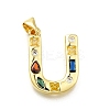 Brass Micro Pave Clear Cubic Zirconia Pendants KK-G521-01G-U-01-1