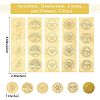 30 Sheets 6 Style Plant & Animal Theme Plastic Self Adhesive Gold Foil Embossed Stickers DIY-CP0006-31-2