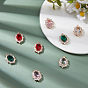 8Pcs 4 Colors Brass Micro Pave Cubic Zirconia Pendants KK-FH0008-06-4