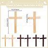 12Pcs 3 Colors Easter Wood Cross Figurines Ornaments DJEW-GA0001-85-2