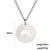 304 Stainless Steel Male Flat Round Pendant Cartoon Couple Twisted Chain Necklaces QA8832-1-1