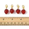 4Pcs Handmade Lampwork Strawberry Pendant Decorations HJEW-FS00041-04-5