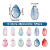 AHADERMAKER 120Pcs 6 Colors Transparent Glass Charms GGLA-GA0001-35-4