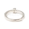 Clear Cubic Zirconia Initial Letter Adjustable Ring RJEW-C052-01P-B-3
