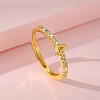 Adjustable Brass Micro Pave Clear Cubic Zirconia Finger Rings for Women FS-WG712C8-05-1