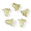 Spray Painted Transparent Glass Beads GLAA-D006-20E-1