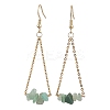 304 Stainless Steel with Natural Mixed Stone Dangle Earrings EJEW-JE06010-3