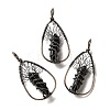 Natural Obsidian Double Terminal Pointed Faceted Bullet Big Pendants G-Q015-01A-1