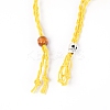 Adjustable Braided Waxed Cord Macrame Pouch Necklace Making MAK-WH0009-02O-2