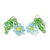 Glass Beaded Pendants GLAA-C028-07B-2