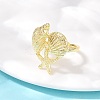 Ocean Theme Brass Cuff Rings RJEW-C135-01G-03-3