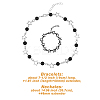 4Pcs 4 Style Alloy Hollow Star Link Chain Bracelets & Necklaces with ABS Plastic Pearl Beaded SJEW-FI0001-09-2