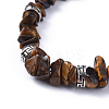Natural Tiger Eye Chip Bracelets BJEW-JB04489-01-2