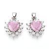 Brass Micro Pave Cubic Zirconia Pendants KK-N264-09P-1