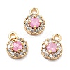 Brass Micro Pave Cubic Zirconia Charms KK-L222-001G-02-1