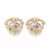 Brass Cubic Zirconia Pendants KK-T050-03G-01-NF-1
