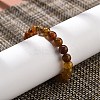 Natural Dyed & Heated Chalcedony Imitation Dragon Veins Agate Beaded Stretch Bracelets for Women Men BJEW-F483-01-1-3