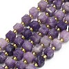 Natural Lepidolite/Purple Mica Stone Beads Strand G-I376-D34-01-1