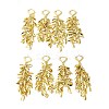 Rack Plating Brass Leaf Dangle Hoop Earring EJEW-E270-06G-3