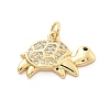Rack Plating Brass with Cubic Zirconia Pendants KK-Q017-01E-G-1