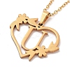PVD Vacuum Plating 201 Stainless Steel Pendant Necklaces NJEW-R267-02U-G-4