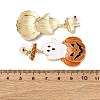 Ghost with Pumpkin Alloy Dangle Stud Earrings EJEW-Z142-142-3