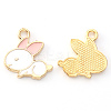Light Gold Plated Alloy Enamel Pendants ENAM-R136-22B-2