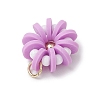 Handmade Polymer Clay & Glass Seed & Brass Pendants PALLOY-MZ00840-06-4