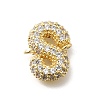 Brass Micro Pave Cubic Zirconia Letter Links KK-I717-04S-1