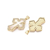 Brass Micro Pave Clear Cubic Zirconia Pendants KK-N254-194G-2
