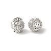 Brass Micro Pave Cubic Zirconia European Beads KK-U067-08P-06-1