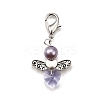 Angel Glass Pearl Round Bead Pendant Decorations HJEW-JM03073-2
