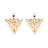 Brass with Cubic Zirconia Cup Pearl Peg Bails Pin Pendants KK-T079-51G-1
