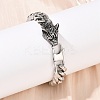 304 Stainless Steel Cuban Chain Bracelets for Men BJEW-I321-01ASP-1